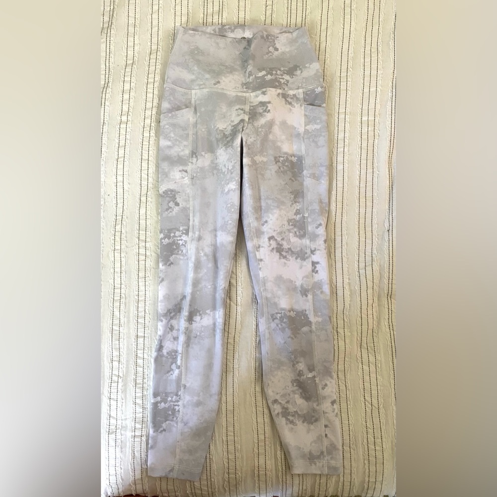 90 degrees by reflex full length marble print leggings.